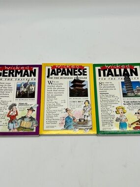Travel Books Lot 3 Wicked Japanese German Italian Novelty